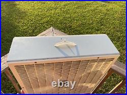 Vtg Westinghouse Turquoise Teal 2 Speed Box Fan Metal 22 Heavy Duty 5 Blade