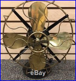 WESTINGHOUSE Style 149575 3 Speed 12 Brass Blades Antique electric fan