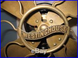 WESTINGHOUSE Style 149575 3 Speed Brass Blades Antique electric fan