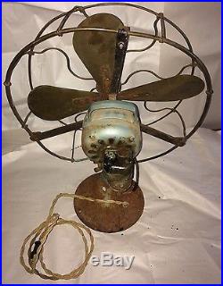 WORKING antique ge fan 16 brass blade & brass cage Vintage Electrical