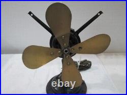 Western Electric 9 inch Brass Blades 4 Stationary Desk/Table Fan P-6