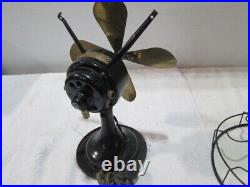 Western Electric 9 inch Brass Blades 4 Stationary Desk/Table Fan P-6