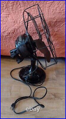 Western Electric Antique 13 Cage Oscillating/Tilting Fan 4-Brass Blades 3-Speed