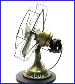 Western Electric Brass Blade Oscillating 3 Speed Electric Fan 16 Cage WORKS