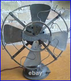 Westinghouse Antique Electric Fan Solid Brass/All Brass Body 8 Made In 1909