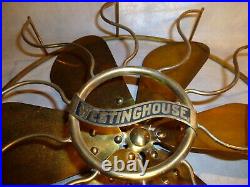 Westinghouse Vintage/Antique fan all Brass Cage with 6 wing Brass Blade