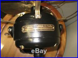 Working Antique 1910 Ge 12 Inch Fan 4 Brass Blades Brass Cage Model #641199