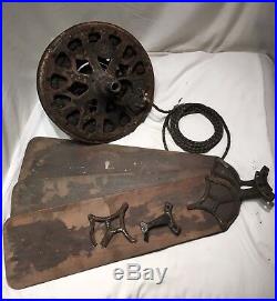 Working Antique Cast Iron Emerson Electric Ceiling Fan