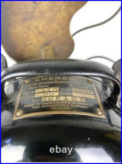 Working Antique Emerson Brass Blade 1920 Fan Oscilating Fan 29646