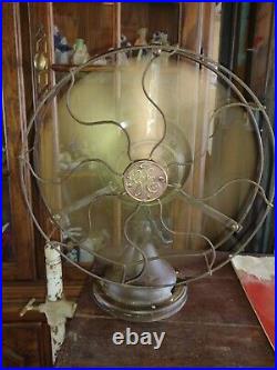 Working Antique General Electric GE 3-speed oscillating fan Type AOU Form AD1